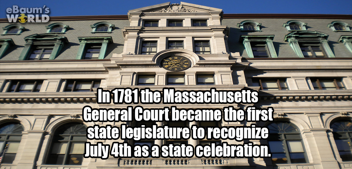 Fun fact about how the Massachusetts General Court recognized July 4th as a state celebration in 1781.
