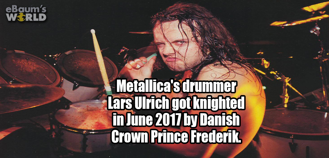 ebaumsworld - eBaum's World Metallica's drummer Lars Ulrich got knighted in by Danish Crown Prince Frederik