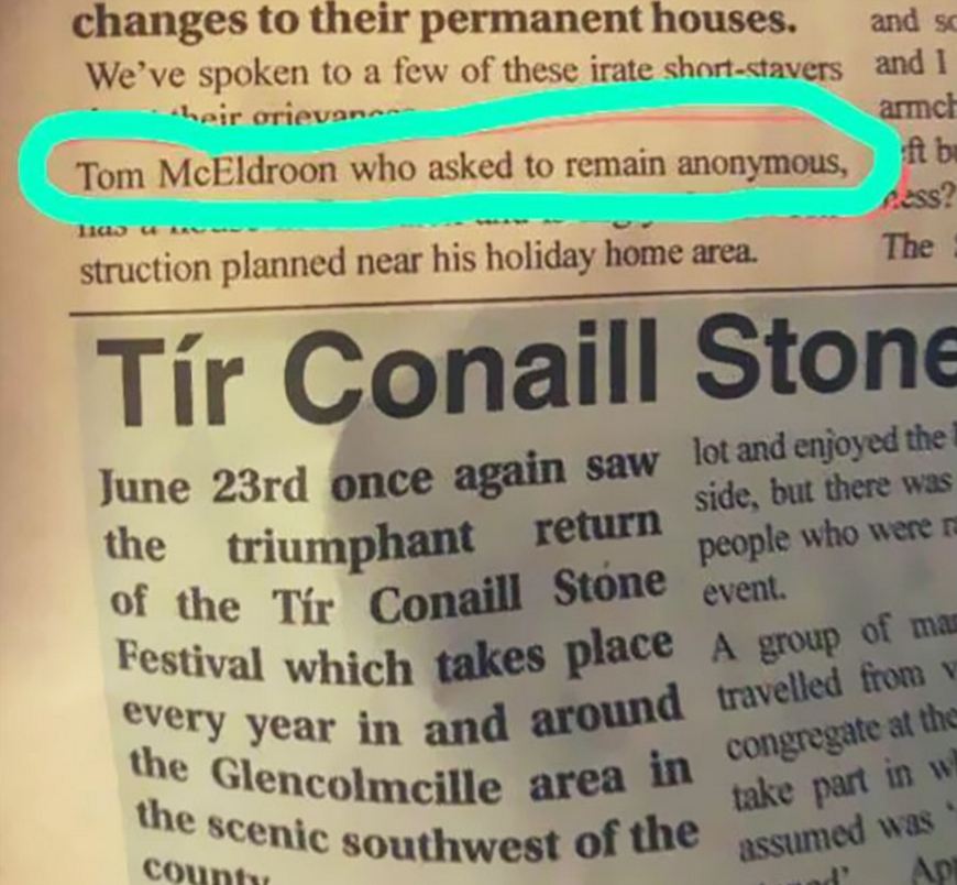 best facepalm moments - changes to their permanent houses and so We've spoken to a few of these irate shortstavers and I their orievan armct Tom McEldroon who asked to remain anonymous, At bi Ress? The struction planned near his holiday home area. Tr Cona