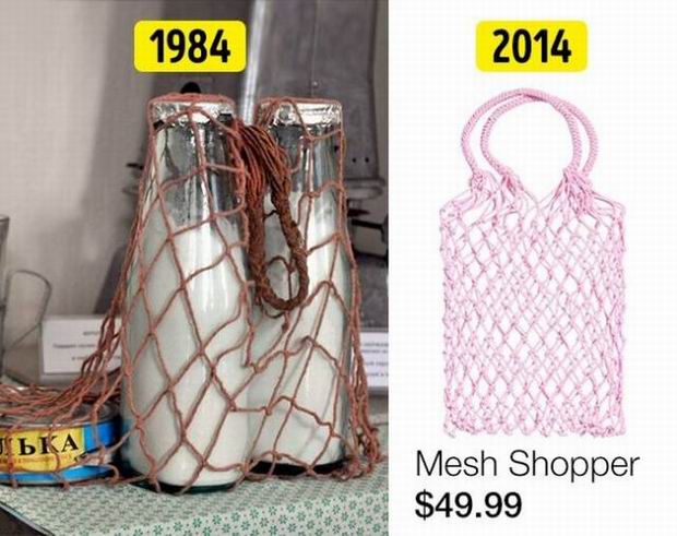 1984 VS 2014 of the mesh shopper bag