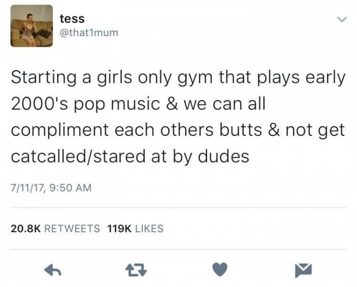 Women Who Want To Create A Female Only Gym Hand Men A Vicious Burn