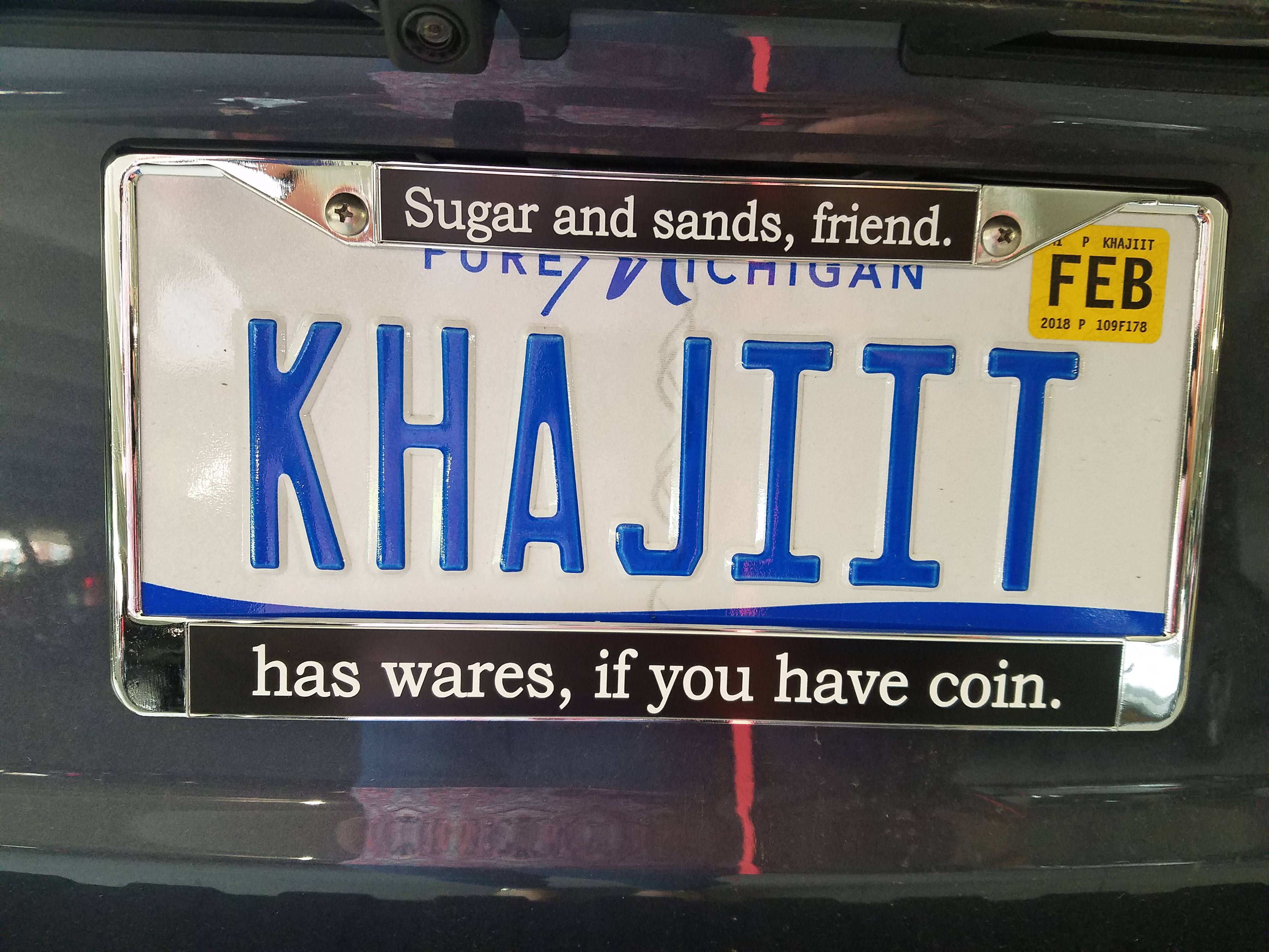 gaming vehicle registration plate - Sugar and sands, friend. Turz V Tatuan P Ajiit FIOSF178 | Khajiit has wares, if you have coin.