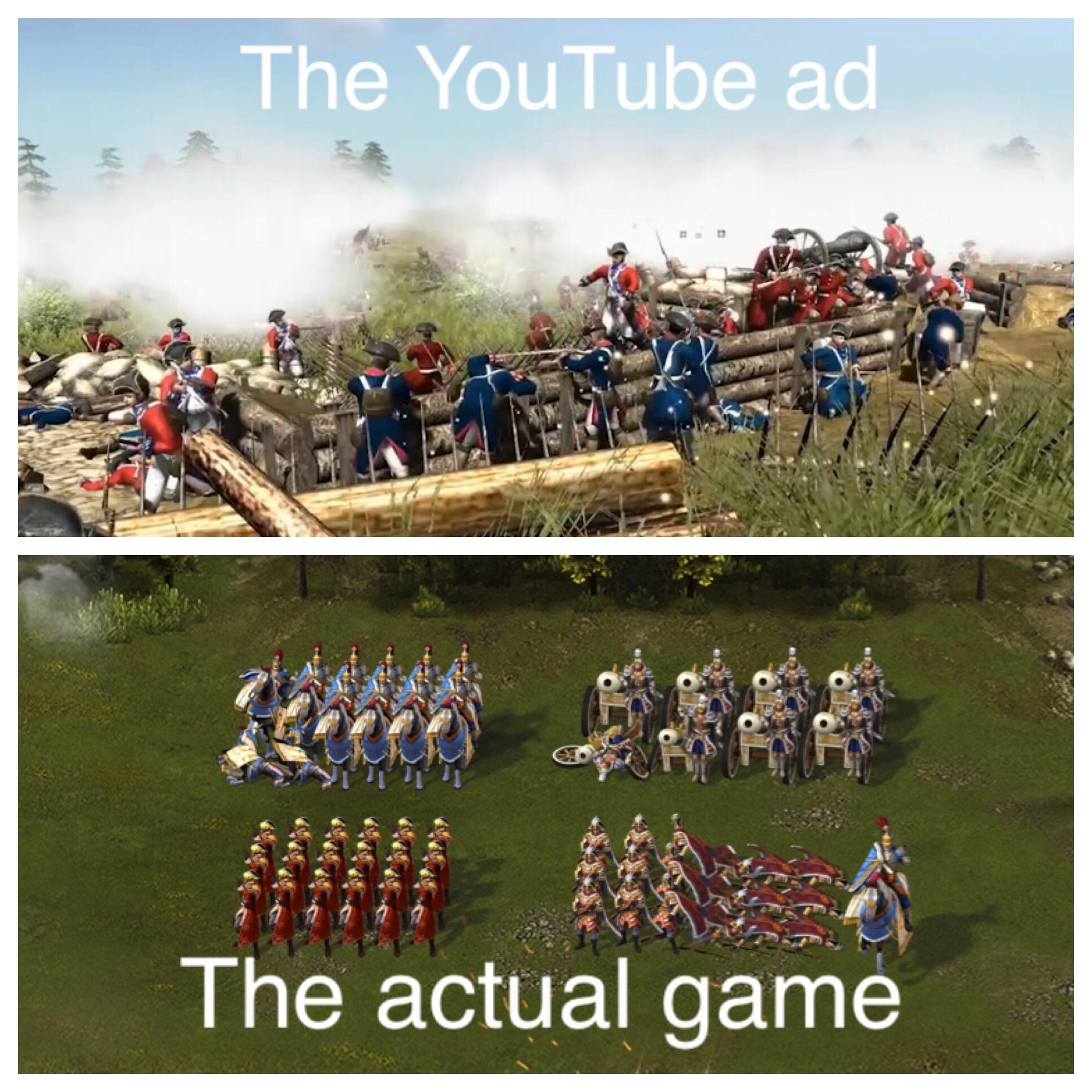 gaming mobile games false advertising - The YouTube ad The actual game