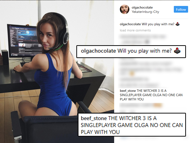 gaming hot girl playing call of duty - olgachocolate YekaterinburgCity olgachocolate Will you play with me? load more olgachocolate Will you play with me? beef_stone The Witcher 3 Is A Singleplayer Game Olga No One Can Play With You beef_stone The Witcher