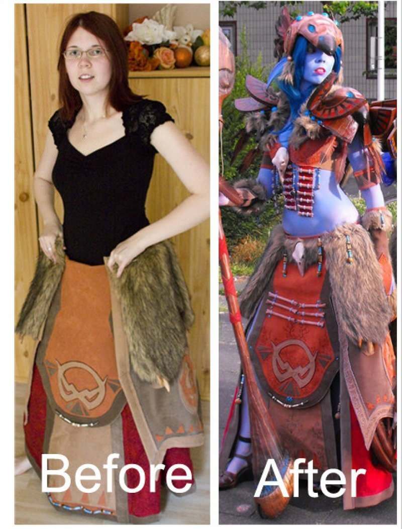 gaming world of warcraft cosplay - Before After