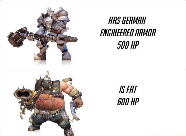 gaming overwatch logic - Has German Engineered Armor 500 Hp Is Fat 600 Hp