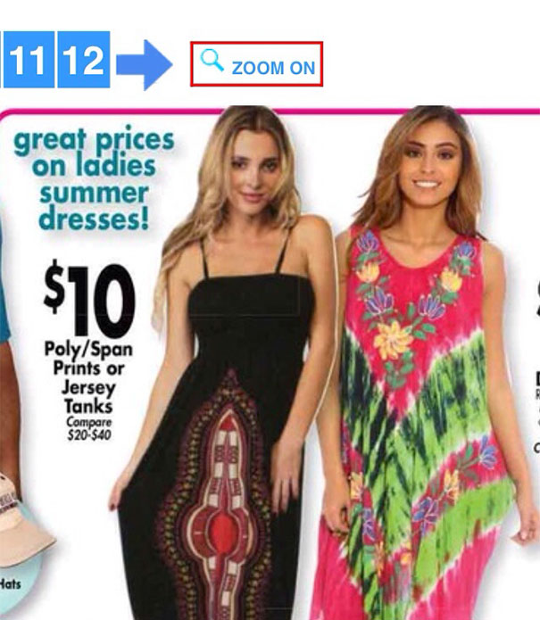 Women's dresses and one of them has a huge vagina pattern on the front