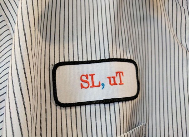 Shirt from Salt Lake City Utah, but reads, SL, uT so it looks like the word slut