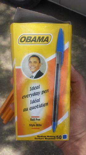bootleg items - Obama Ideal everyday pen Idal au quotidien Bail Pen Stylo Bille Medium Witting 50 Eonture Moyen