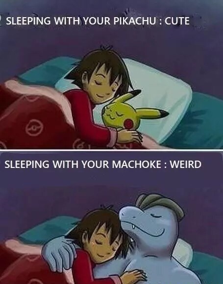 sleeping with your machoke - Sleeping With Your Pikachu Cute Sleeping With Your Machoke Weird