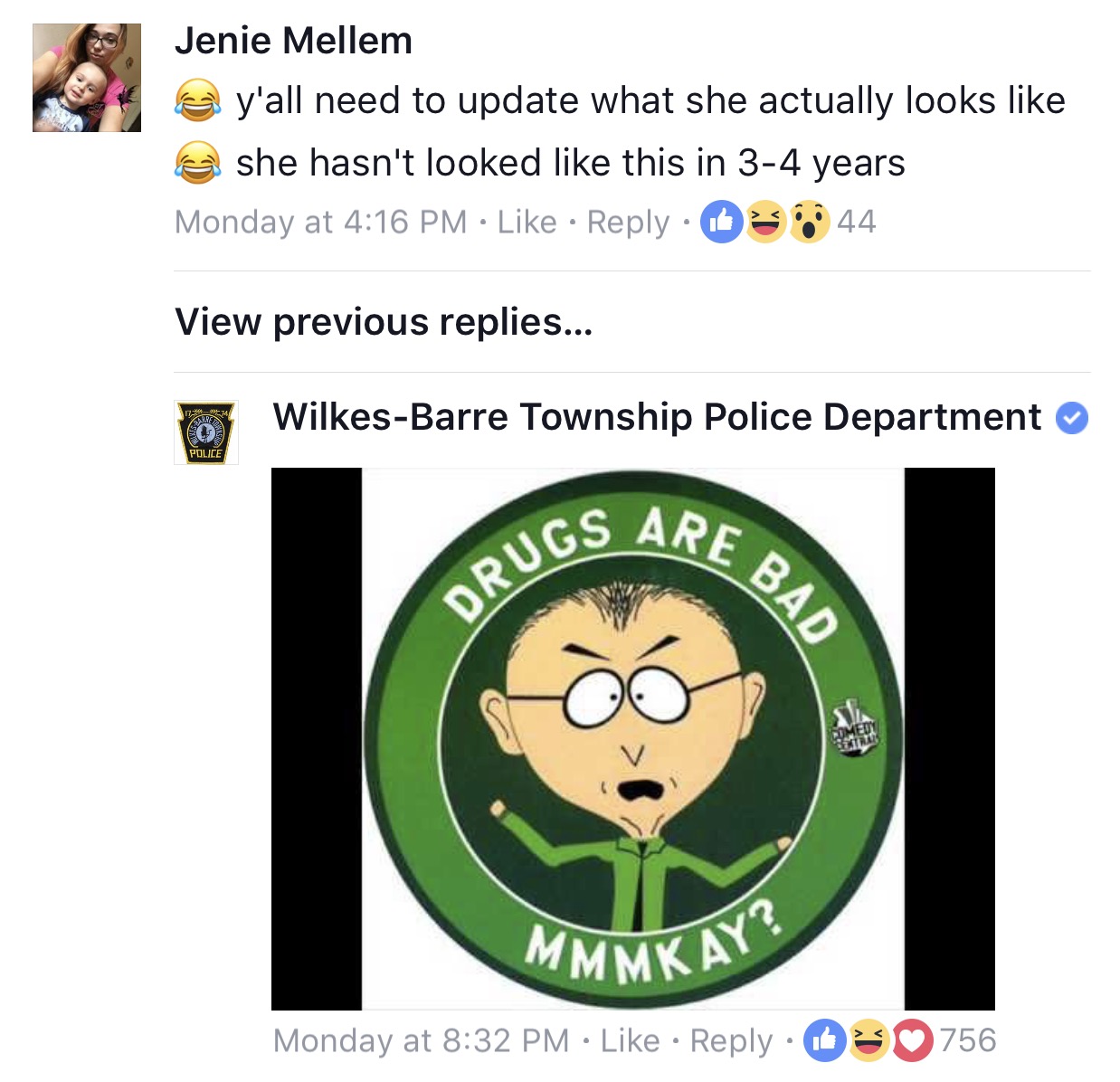 drugs bad - Jenie Mellem y'all need to update what she actually looks e she hasn't looked this in 34 years Monday at