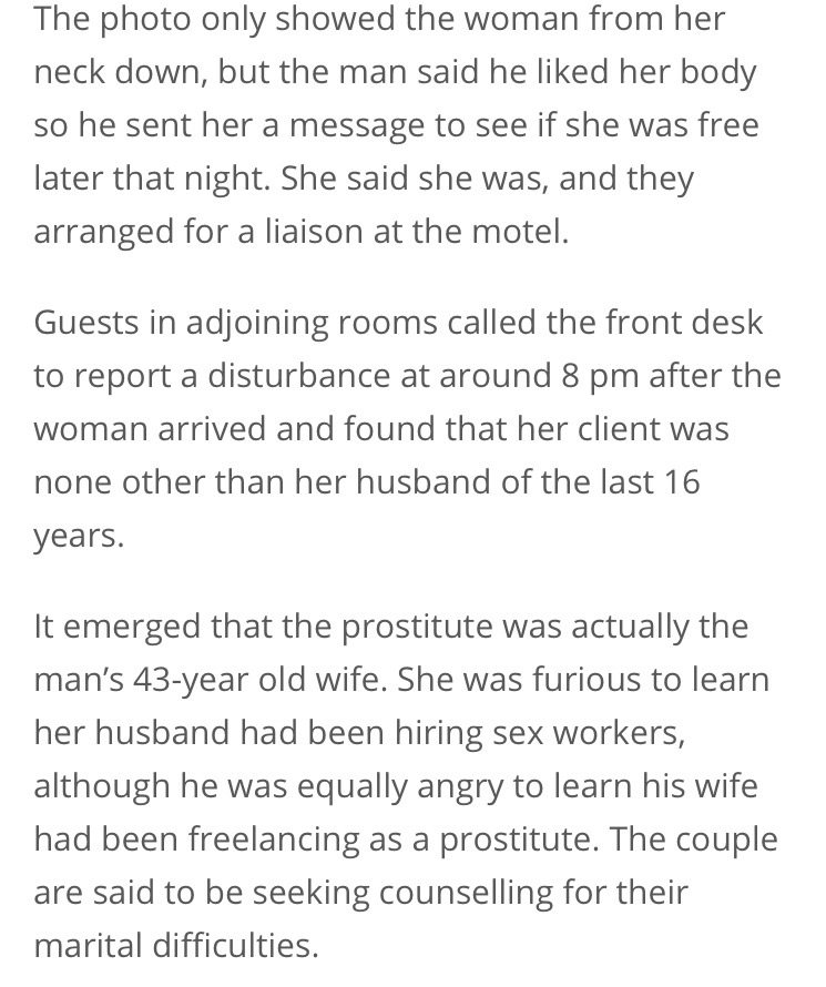 Texas Man Orders A Prostitute To His Room And It Turns Out To Be His Wife