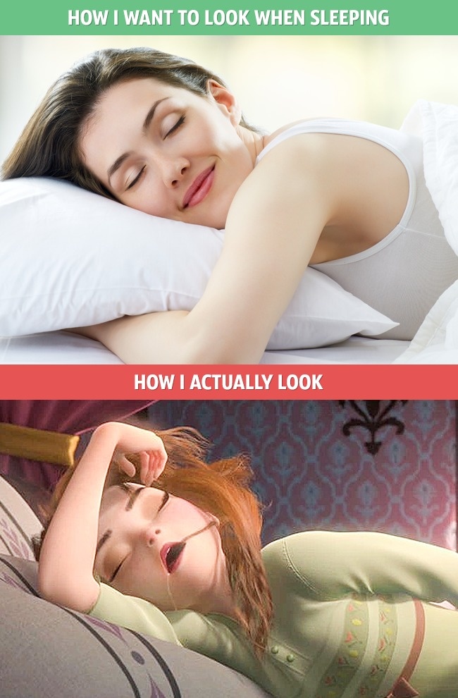 anna sleeping frozen gif - How I Want To Look When Sleeping How I Actually Look