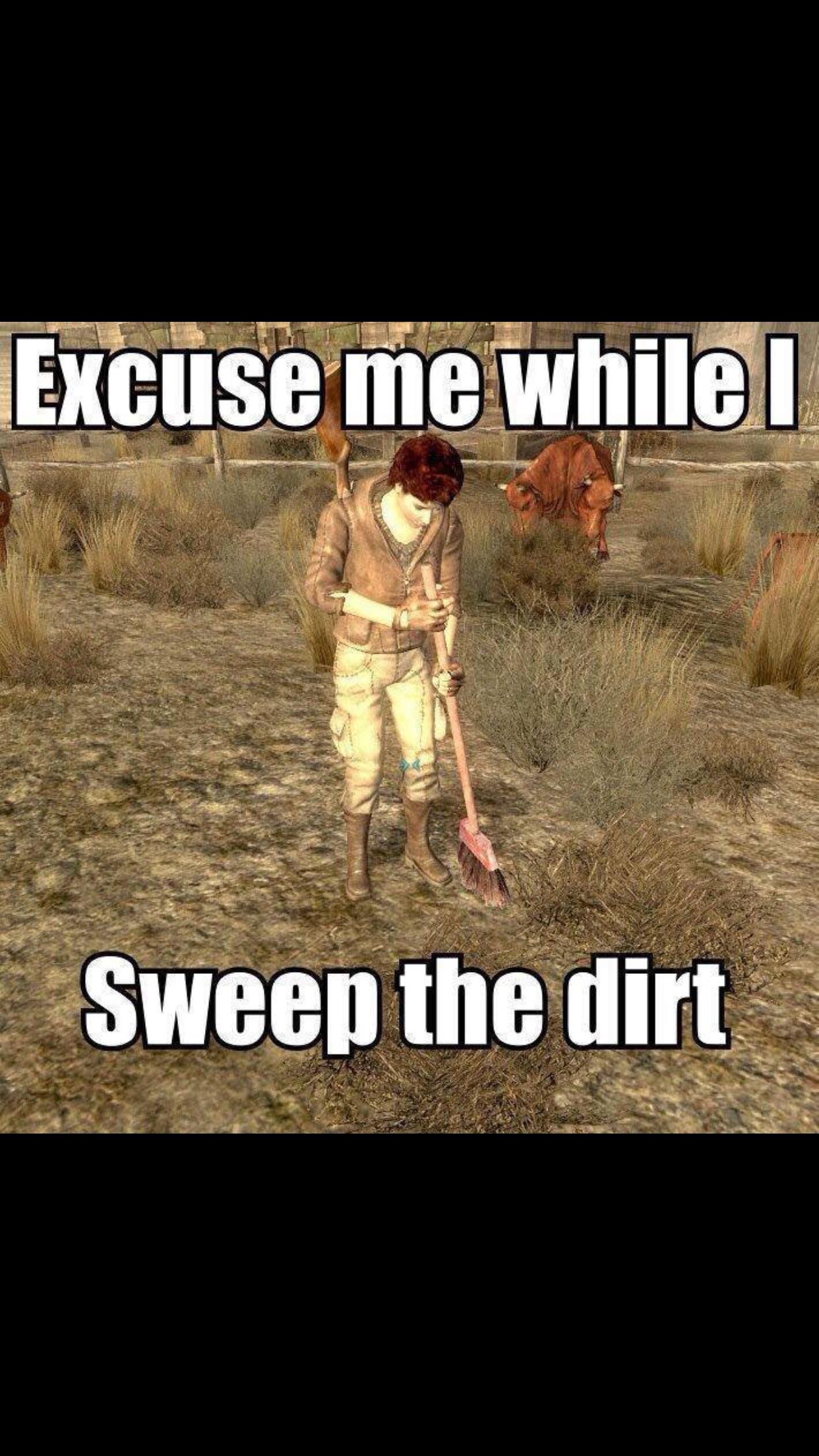fallout memes - Excuse me whilel Sweep the dirt