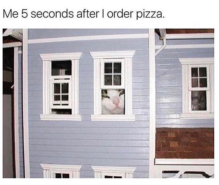 waiting for pizza meme - Me 5 seconds after I order pizza.