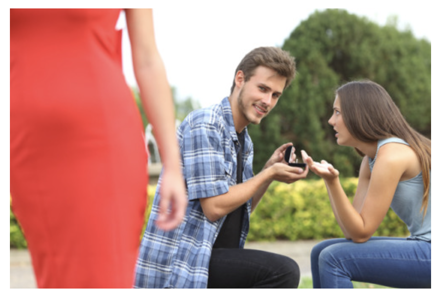 stock photo guy checking out girl