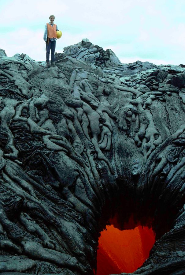 Lava pit that looks like it is sucking the lost souls into the depth of hell.