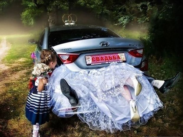 Funny pic of russian wedding photo