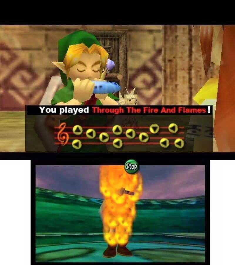 through the fire and flames meme - You played Through The Fire And Flames!