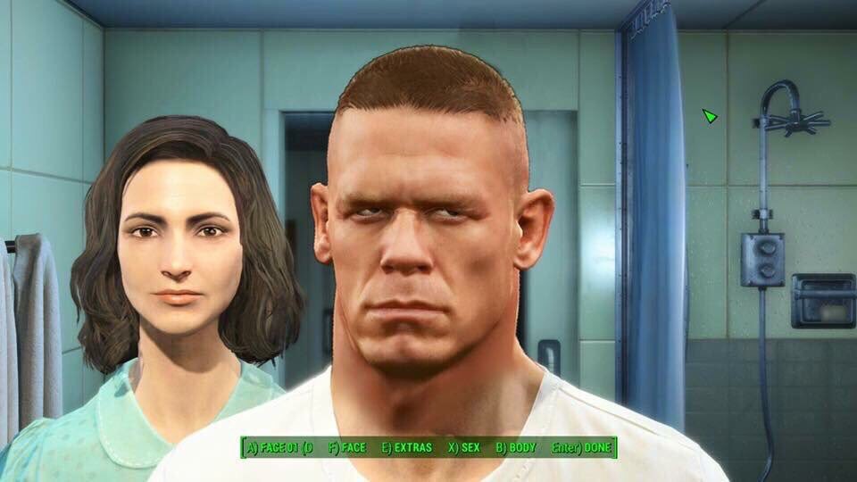 fallout 4 john cena - A Faceut D 7 Face E Extras X Sex B Body Enter Done