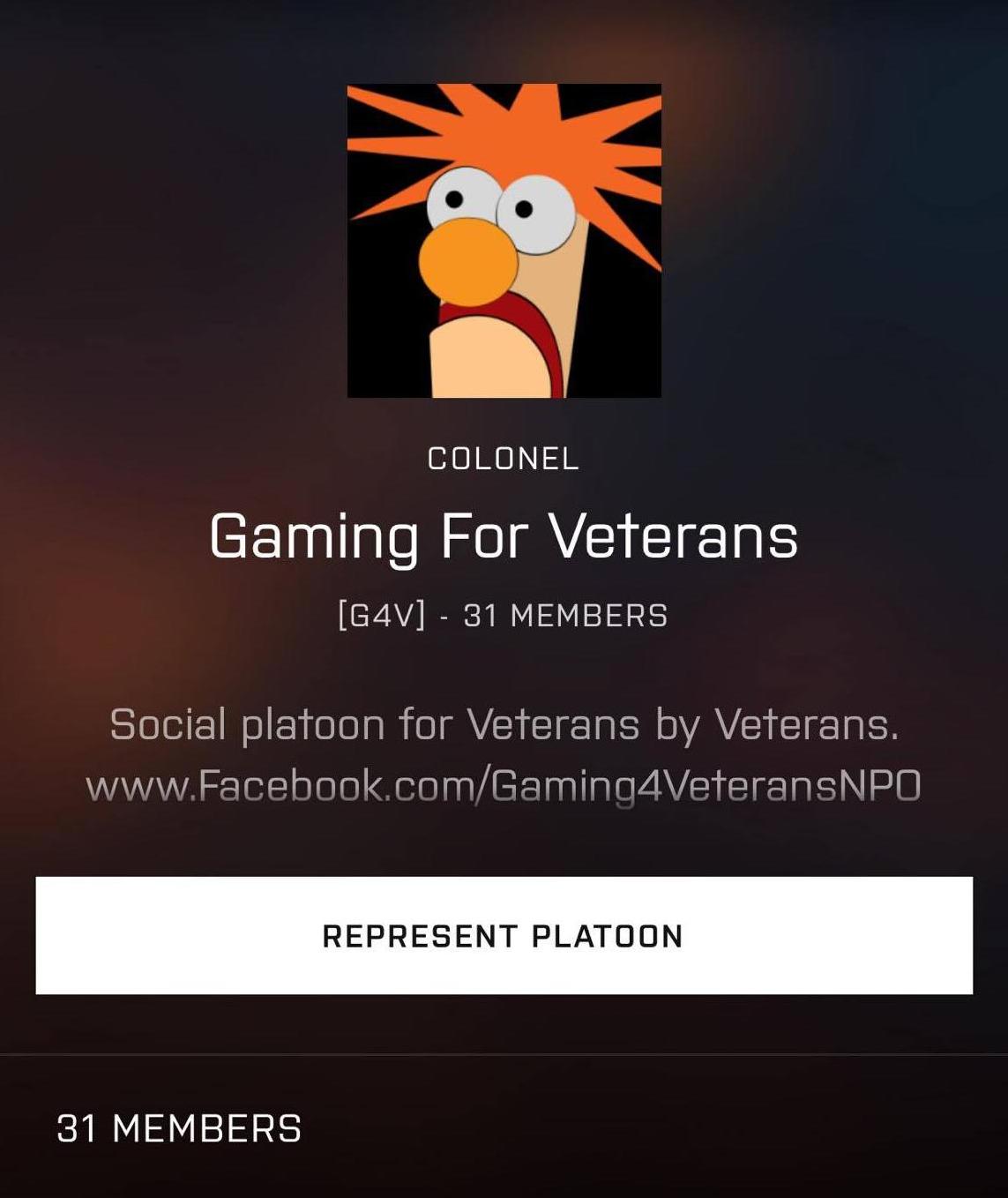 There is even a group devoted to veterans who want to share their stories, fight stress or just play together. So, if this is what you were looking for, or know someone like that this is the group. Have a nice gaming session.