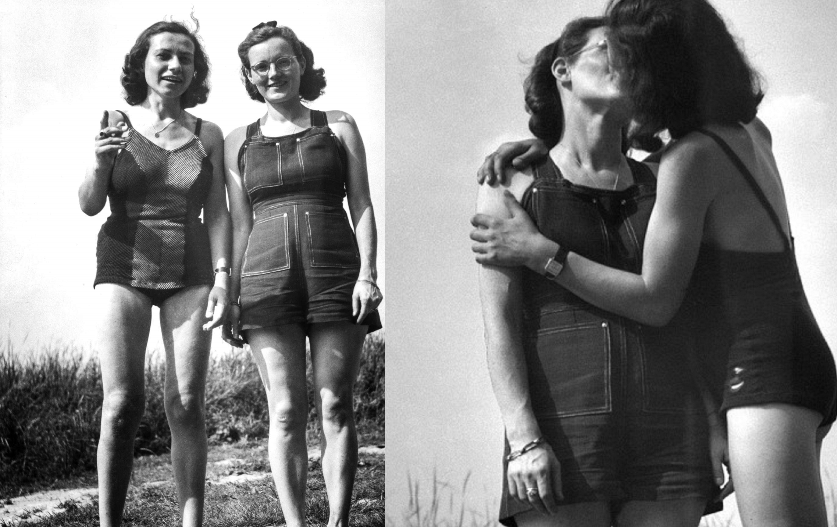 Felice Schragenheim and Lilly Wust pose for a few pictures somewhere in Germany in 1944. The pair were lovers, and Schragenheim was actually Jewish, fighting with the Jewish Resistance in Germany. She was unfortunately caught later that year and died during the death march from KZ Auschwitz Birkenau to KZ Bergen-Belsen. Wust was actually the wife of a German officer. She survived the war and would stay married and have 4 children. Their story became both a book and a movie by the same name, Aimée & Jaguar.