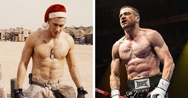 Jake Gyllenhaal. For his part as a champion boxer in Southpaw, Gyllenhaal simply had to present a peak physique. Reportedly, the actor was so committed to bringing his top form that he extended his original 3-hour-per-day workouts to 6 hours.