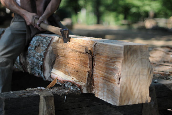 The logs come from the trees in the forest surrounding Guédelon.