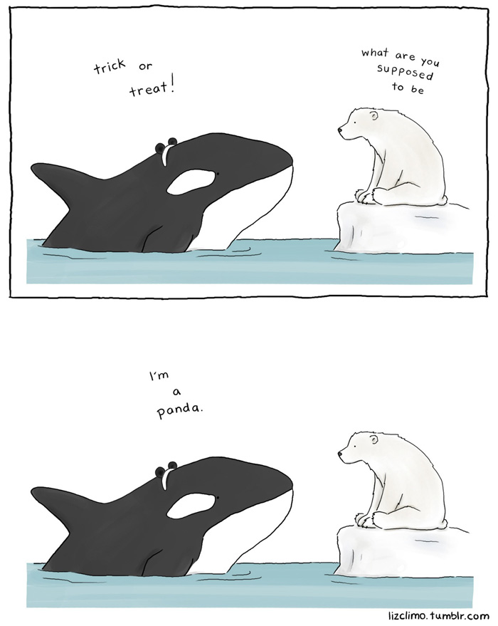 liz climo best - trick or what are you Supposed to be treat! I'm panda. lizclimo.tumblr.com