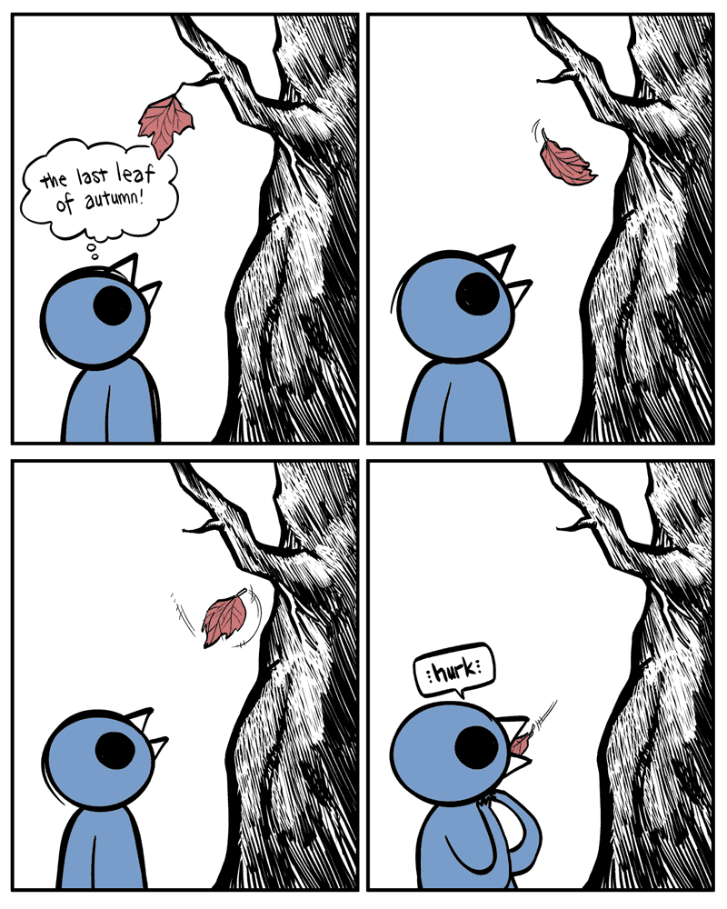 comics about autumn - the last leaf of autumn! hurk