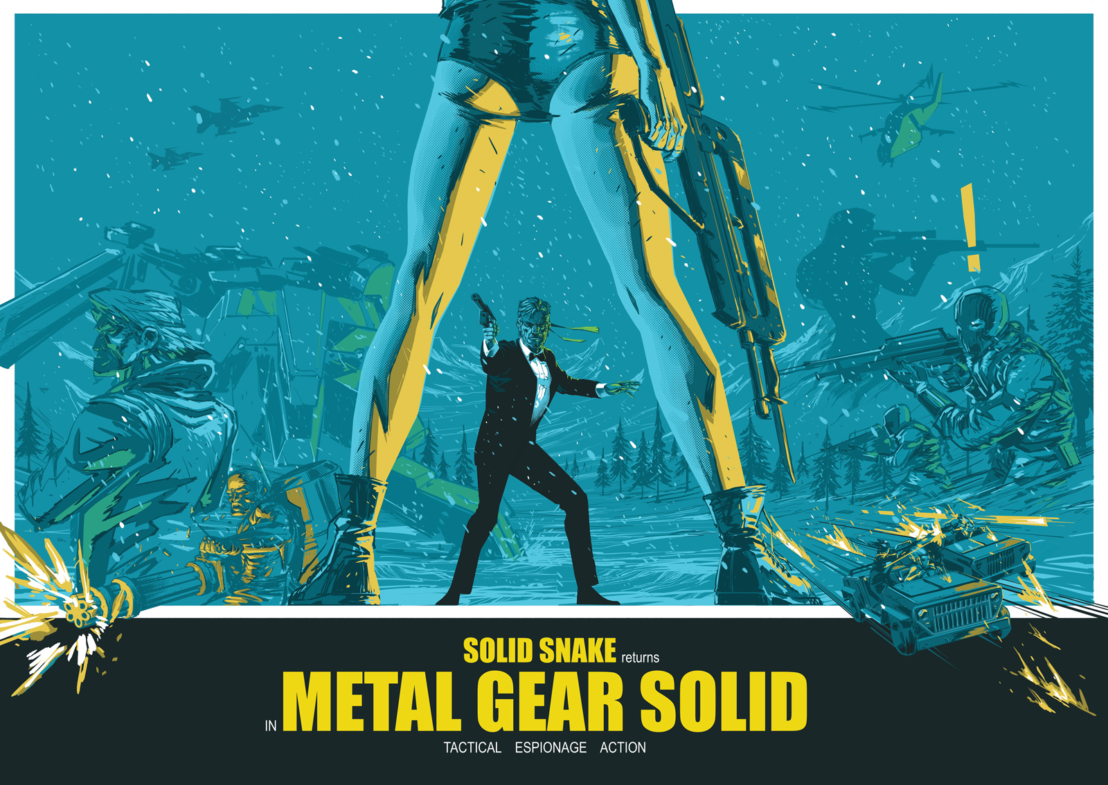 metal gear solid art poster - Solid Snake uns Metal Gear Solid Tactical Espionage Action