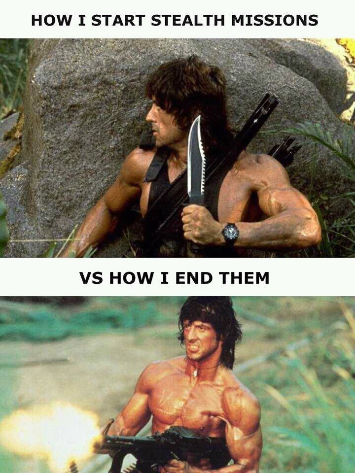 rambo knife movie - How I Start Stealth Missions Maalum Vs How I End Them