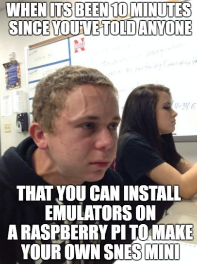 retro gaming meme - When Its Been 10 Minutes Since You Ve Told Anyone 434 That You Can Install Emulators On A Raspberry Pi To Make Your Own Snes Mini