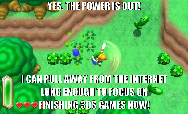 legend of zelda a link between worlds 3ds - Yes, The Power Is Out! I Can Pull Away From The Internet Long Enough To Focus On Ummofinishing 3DS Games Now!