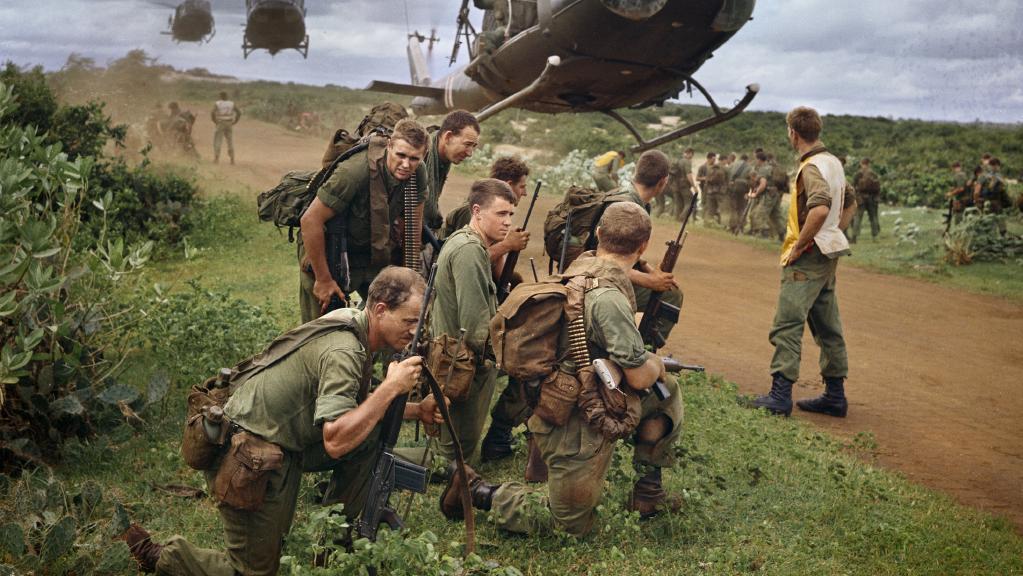 Australian troops wait to be airlifted back to Nui Dat after Operation Ulmarra in Vietnam in 1967. Australia had troops in Vietnam as early as 1956 supporting the French and eventually the US and finally had their last troops leave in 1972. The Australians would have 521 soldiers killed and over 3100 wounded during their time in Vietnam.