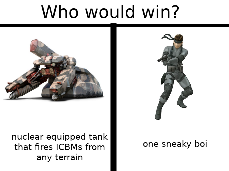 metal gear solid 3 shagohod - Who would win? nuclear equipped tank that fires ICBMs from any terrain one sneaky boi