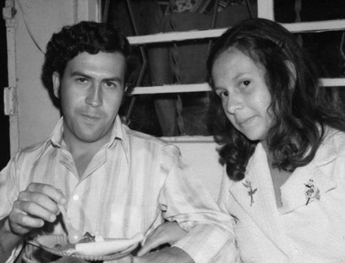 27 Year old future Colombian drug kingpin Pablo Escobar with his then 15 year old soon to be wife Maria Victoria Henao in 1976.