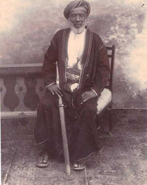 Tippu Tip from Zanzibar was one of the largest slave and ivory traders in the 1800s. Here he is posing in 1886. He would have his men kidnap and then sell people from the tribes all in and around his territory.