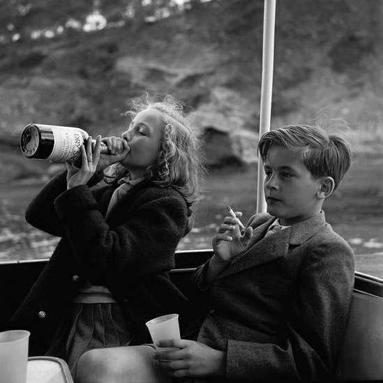 Princess Yvonne and Prince Alexander of Sayn-Wittgenstein-Sayn of Germany on a Yacht in 1955.