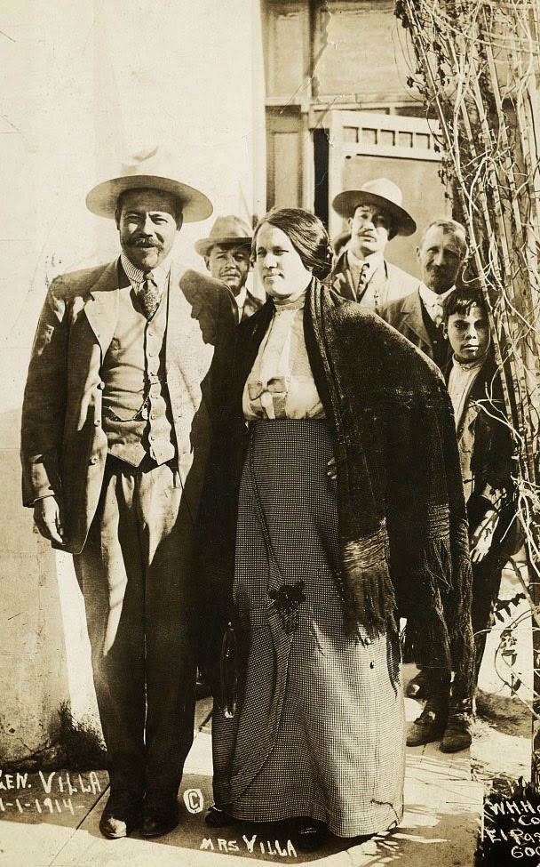 Mexican revolutionary Pancho Villa with his wife and some friends in 1914.