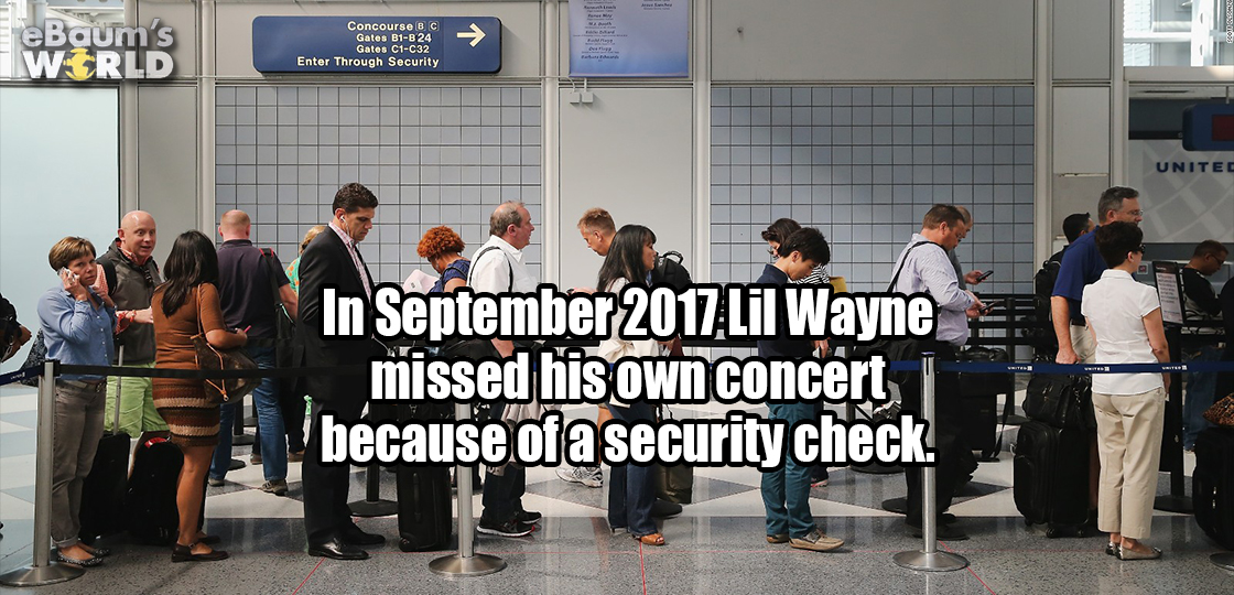 security airport - eBaums World Enter Through Security United In Lil Wayne missed his own concert because of a security check.
