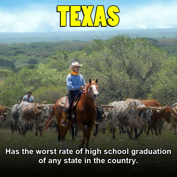texas range - Texas Has the worst rate of high school graduation of any state in the country.