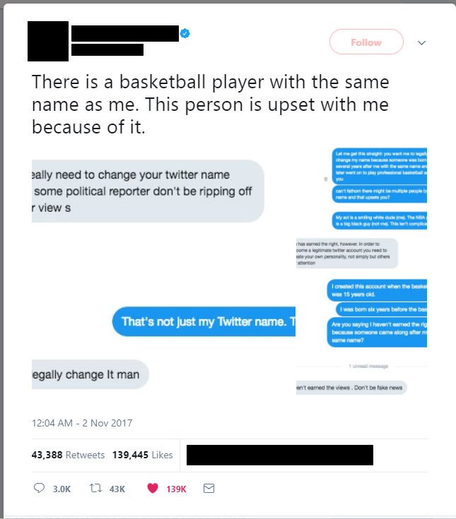 Guy Gets Told To Change His Name Just Because Some Popular Athlete Has The Same One