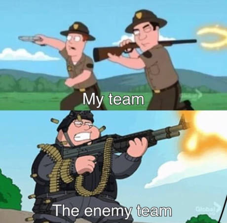 all of my teammates in call of duty - My team The enemy team