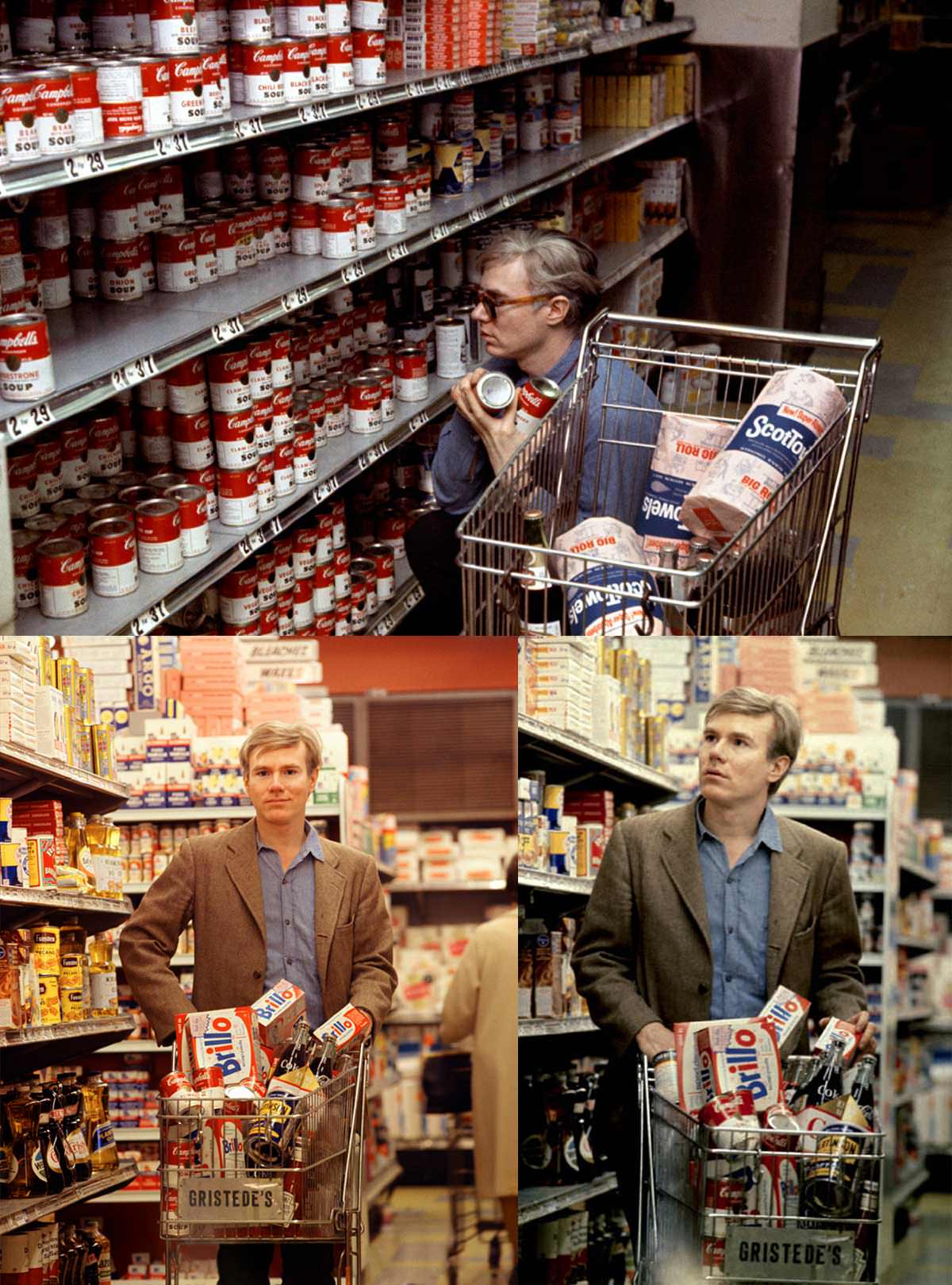 Andy Warhol doing what he loved- buying soup.