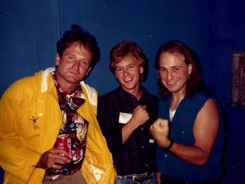 Robin Williams, David Spade, and Bobcat.