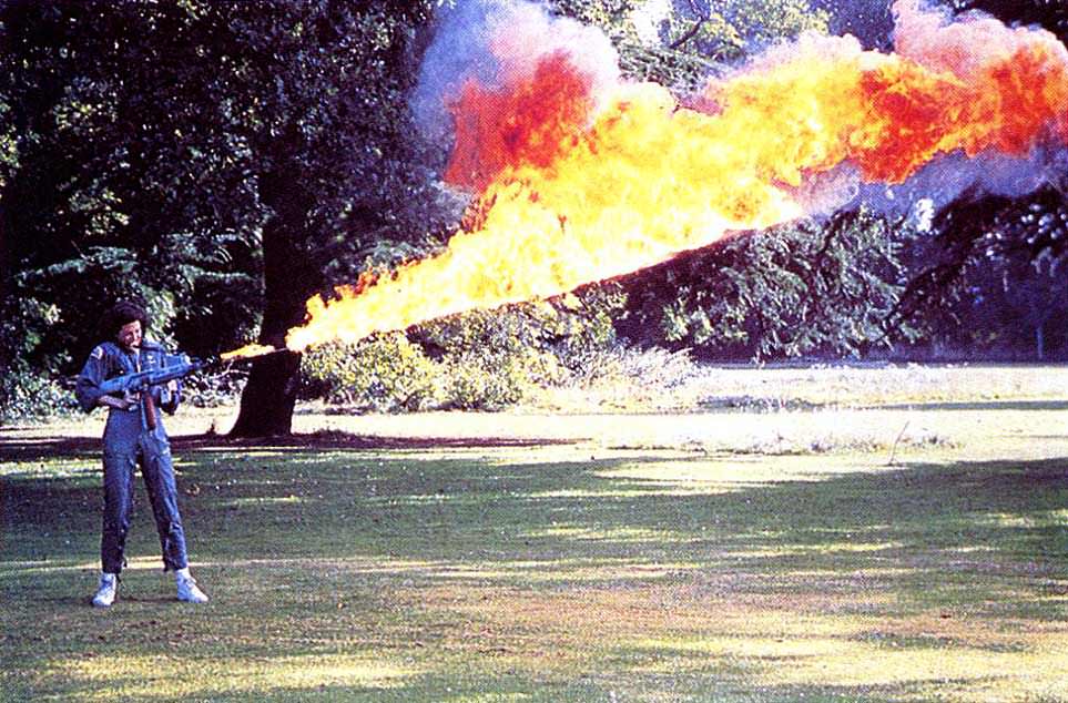 Sigourney Weaver playing with fire.