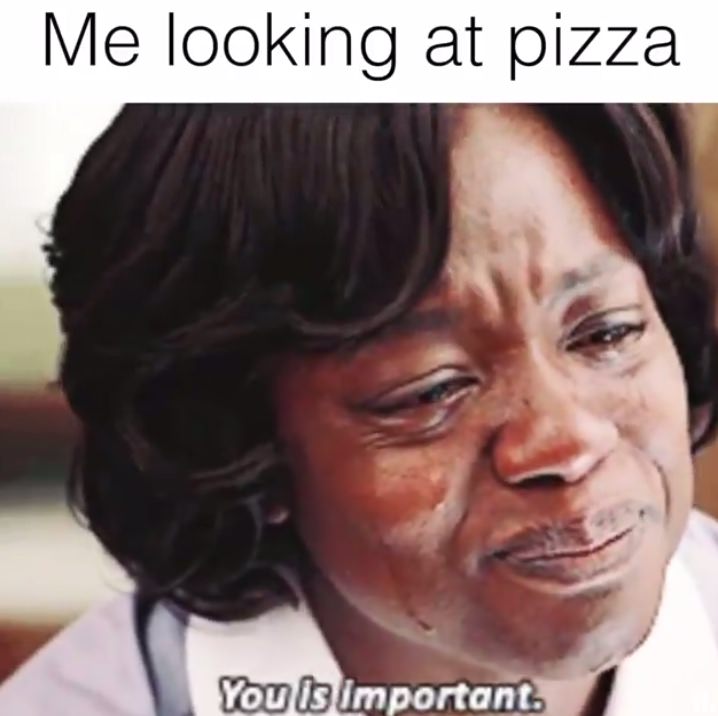 you hungry meme - Me looking at pizza You is important.