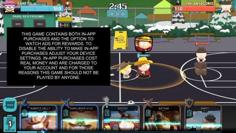 south park phone destroyer microtransactions - Fahe The Antagonist 160 130 Park Restrooms Boys Girls This Game Contains Both InApp Purchases And The Option To Watch Ads For Rewards. To Disable The Ability To Make InApp Purchases Adjust Your Device Setting