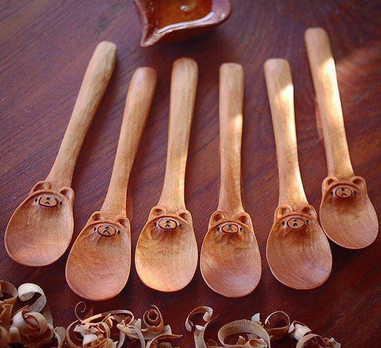 wood art wooden spoon